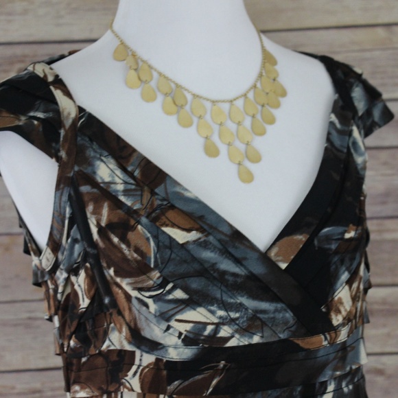 ADRIANNA PAPELL Camouflage Cap Sleeve Dress - Picture 3 of 8